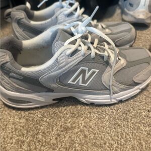 New Balance Light Gray and White Running Shoes